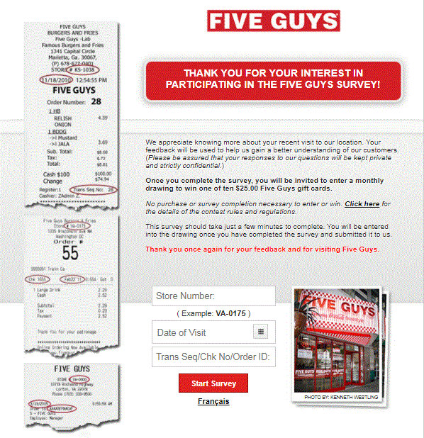 www.FiveGuys.com/survey step1