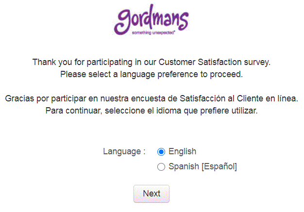 gordmans.com/survey Homepage