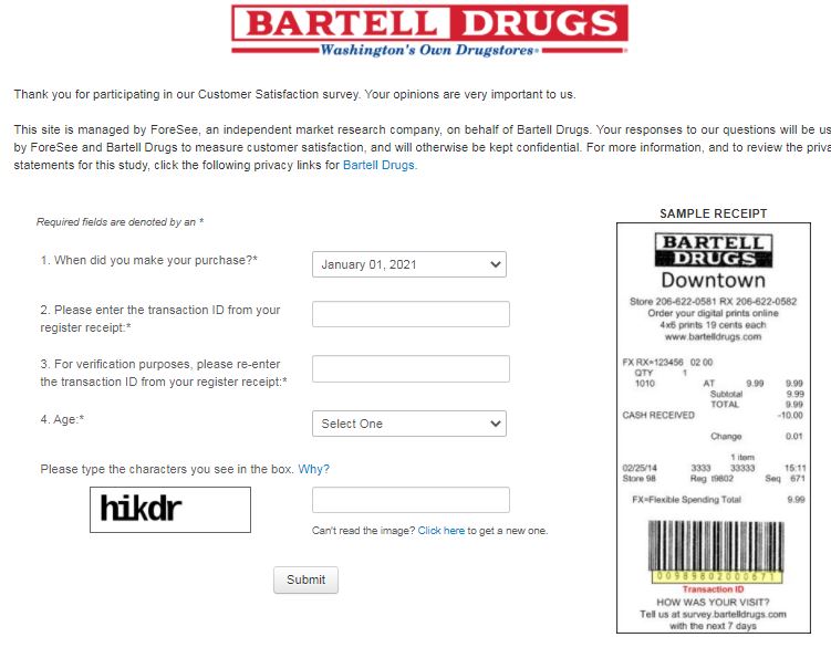 Bartell Drugs Survey
