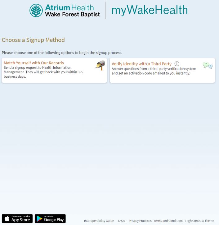 Mywakehealth sign up