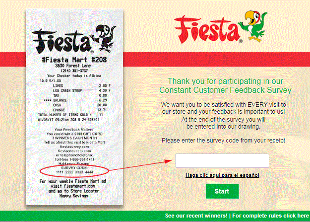 www.Fiestasurvey.com step1