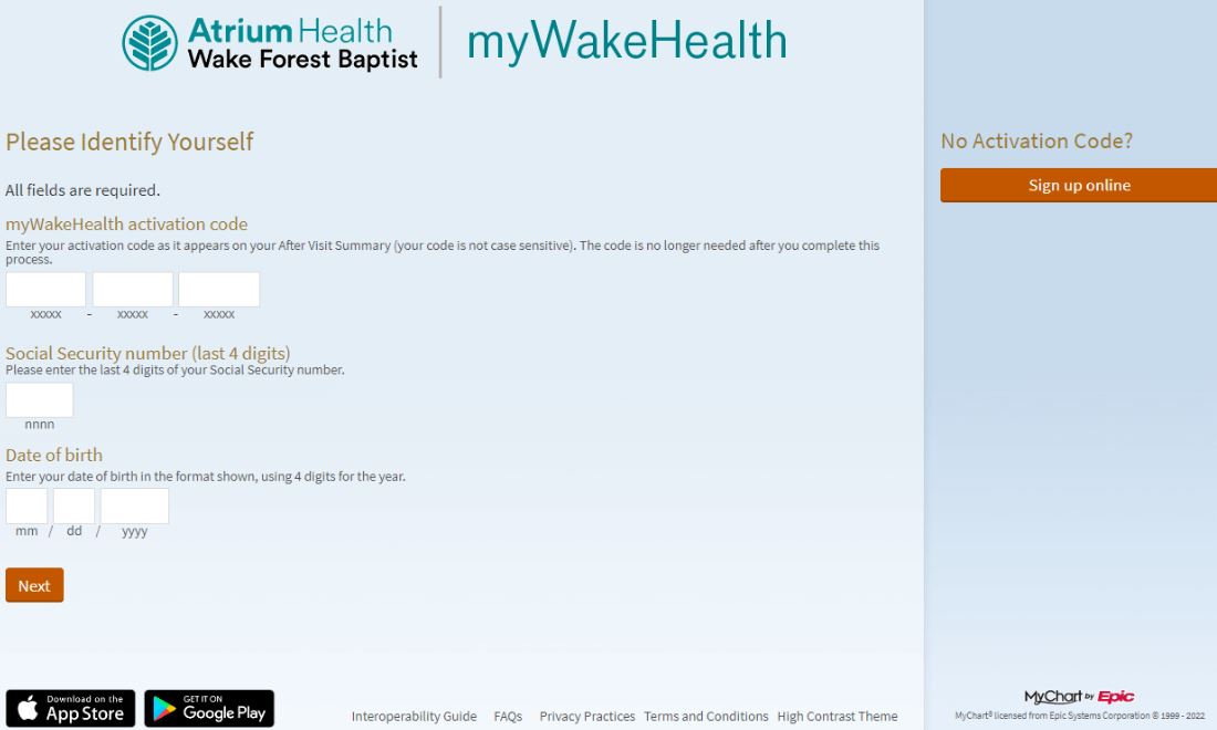 Wake health patient portal